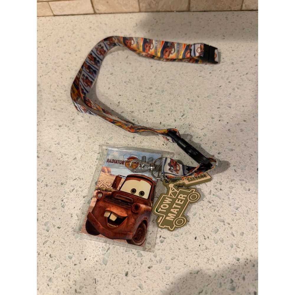 Disney Pixar Cars Tow Mater Lanyard ID Badge Holder Charm